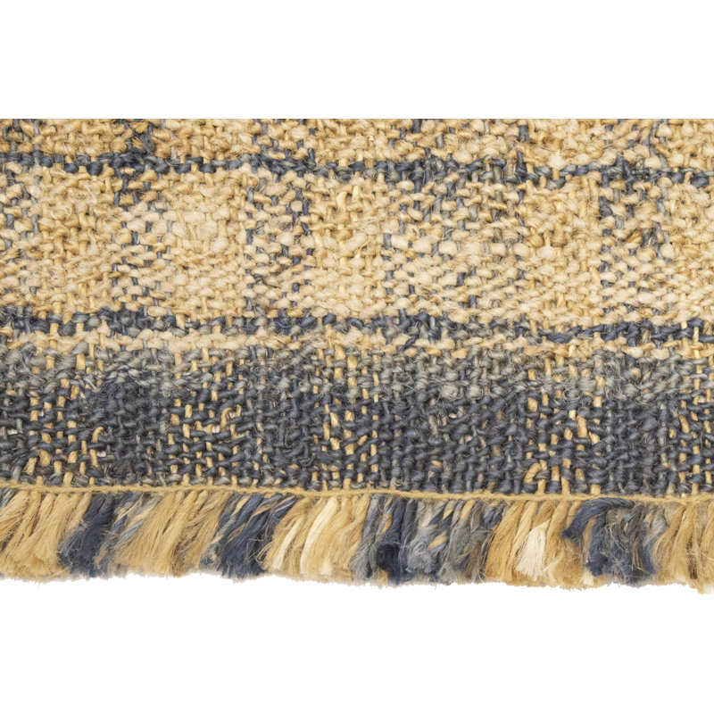 Saurel Geometric Rectangle 2' x 3' Jute Area Rug in Beige