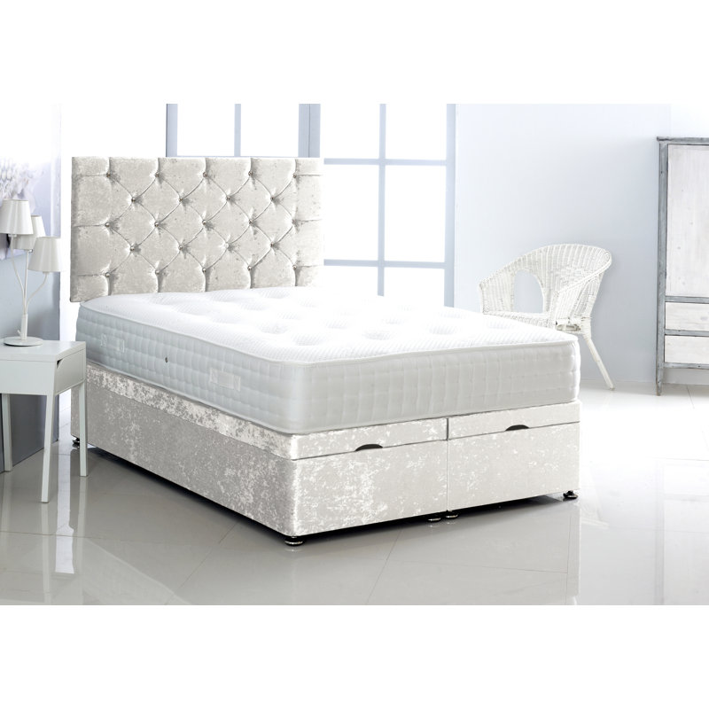 Marisol Upholstered Ottoman Storage Bed, Super King (6'), White