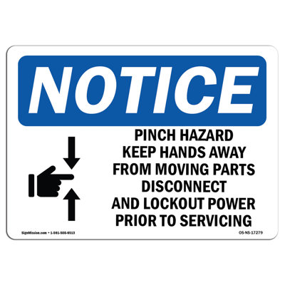 Signe «Pinch Hazard Keep Hands Away»
