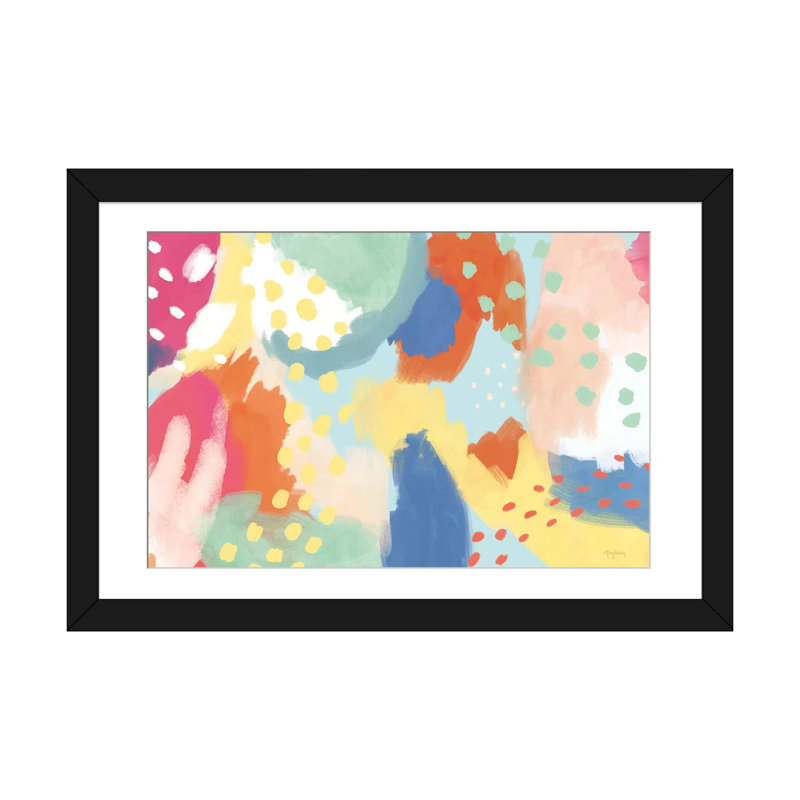 «Bright Life III», reproduction sur toile, H 16 po x l 24 po x P 1 po, Papier avec cadre noir, Blanc
