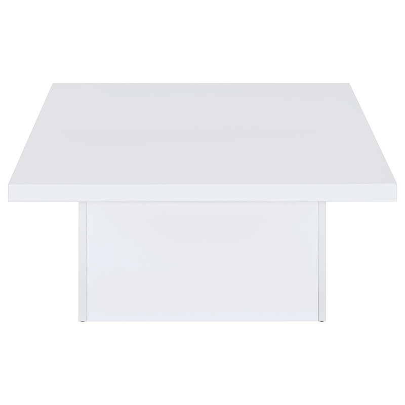 Ensemble de tables basses carrées 3 pièces Devar, Blanc ultrabrillant, 3 pièces: 2 tables de bout, table basse