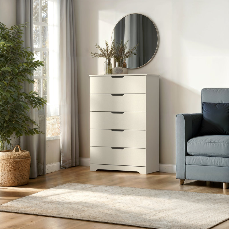 Aroob 5 Drawer 31.5'' W Dresser, Beige