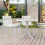 Holiday - Paquet de 4 chaises à blocs de couleur modernes à rayures - Siège en PP imperméable et pieds en métal robustes, ensemble de salle à manger intérieur / extérieur pour patio, balcon, café