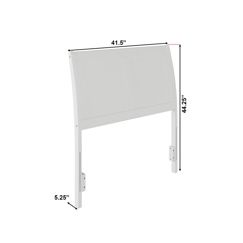 Tête de lit-bateau en bois massif Lhantillony, Simple, Blanc