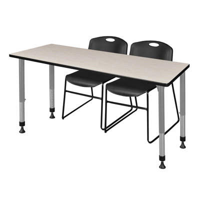 Table de classe réglable Regency Kee, 2 chaises empilables et base Zeng