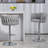 360° Fabric Cover Swivel Bar Stools Set Of 2, Adjustable Counter Height Bar Chairs With Woven Back & Footrest,Silver Chromed  Bar Stools For Kitchen Island, Cafe, Pub-1745660715