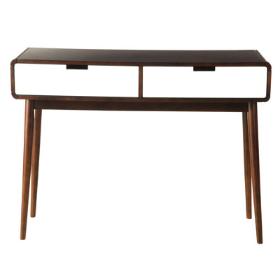 Table d'étude Mid-Century moderne et blanche avec 2 tiroirs d'armoire, pour bar