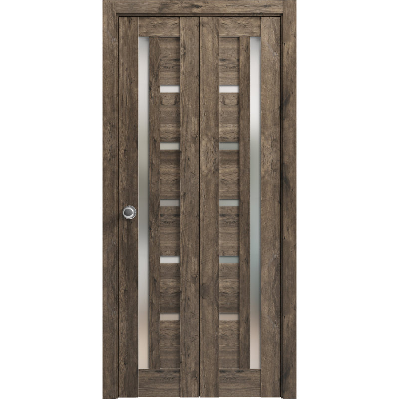 Porte pliante à panneaux en bois Quadro, Chêne cognac, 36 po x 84 po