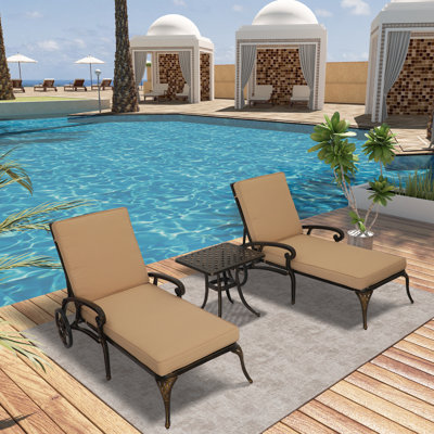 21'' Square Cast Aluminum Outdoor Side Table with Woven Hollow Top