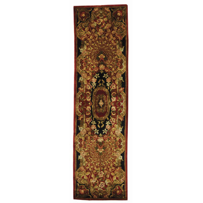 Tapis bordeaux / noir en laine touffeté à la main Tosca