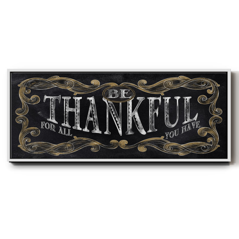 Be Thankful- Framed Canvas, 8" H x 20" W