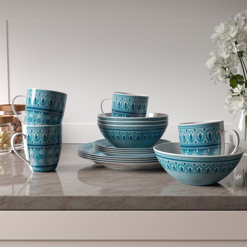 Service de vaisselle en porcelaine Bungalow Rose Shyleen - Service pour 4