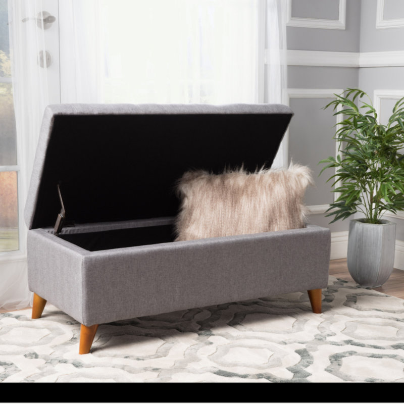 Flip Top Storage Bench, Gray