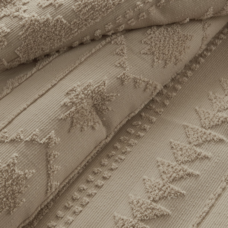 Édredon 2 pièces en chenille brun clair pour lit simple / simple TG, moelleux et trop lavable à la machine