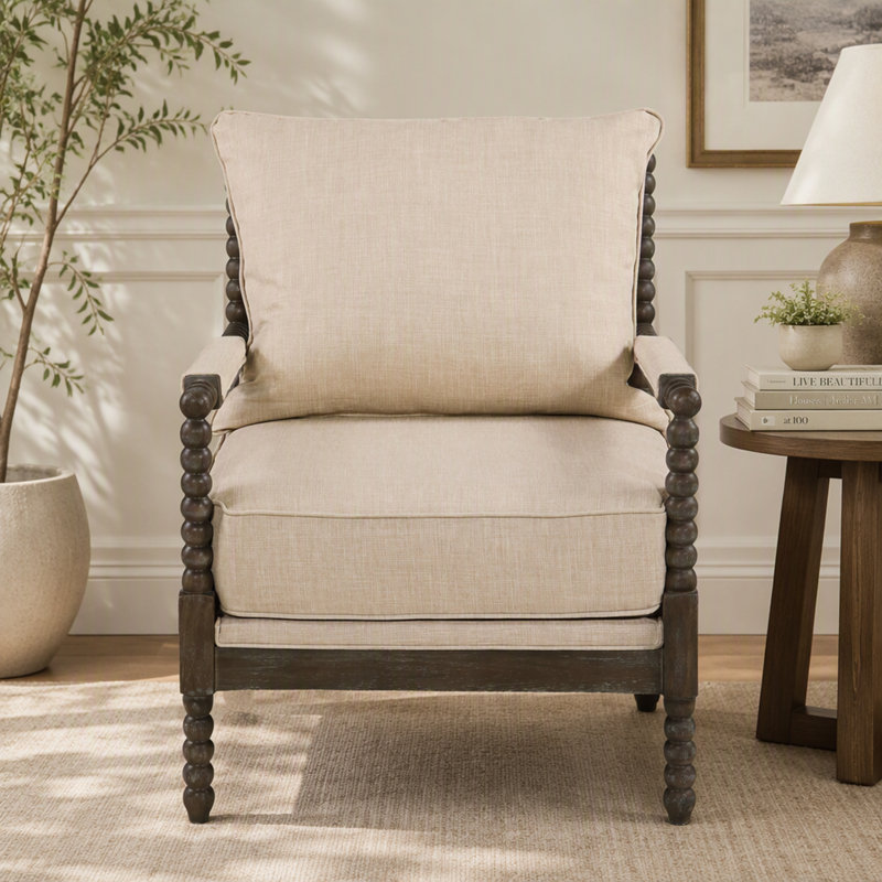Chaise d'appoint à dossier amovible avec revêtement classique