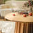 Retro Burlywood Solid Wood Round Coffee Table