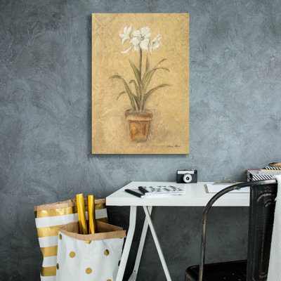 Epic Graffiti 'White Amaryllis 1'  by Cheri Blum Canvas Wall Art, 12" x 16"
