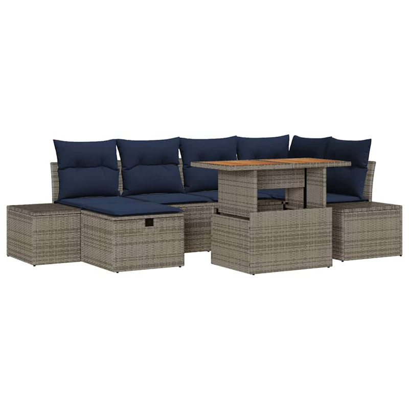 Ensemble de canapé de jardin avec coussin 7 pièces vidaXL