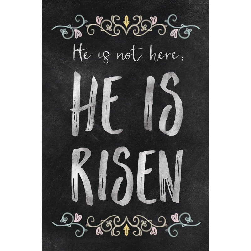 Risen Easter Chalk - Wrapped Canvas Print, 30cm H x 20cm W x 3.8cm D