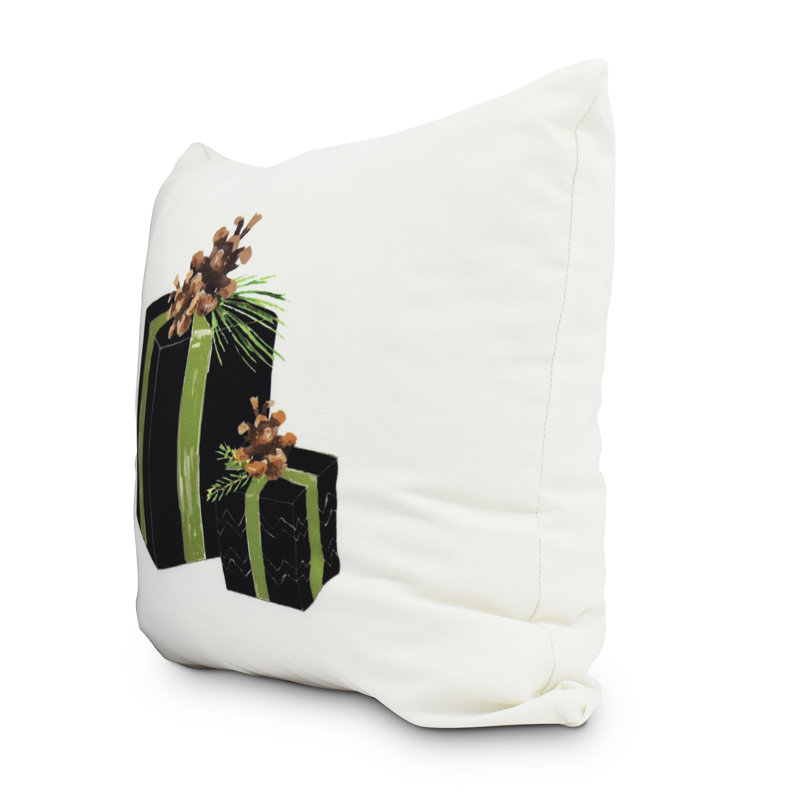 Housse et insert de coussin décoratif carré nature Maselli, Noir / blanc, 26 po x 26 po