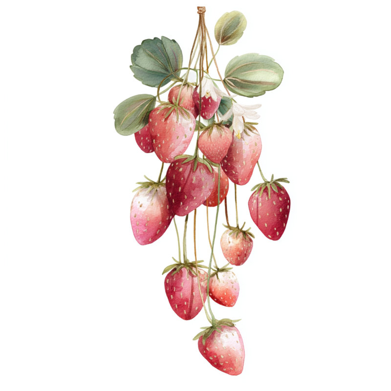 Rideaux de douche Watercolor Strawberries, L 70 po x H 84 po