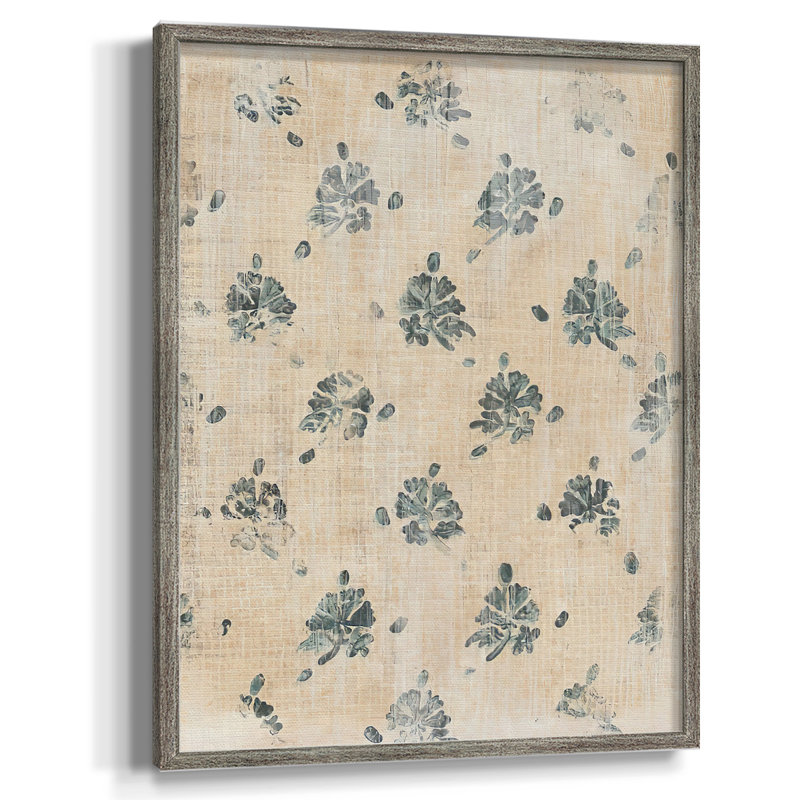 «Vintage Blockprint II», reproduction encadrée - bois massif, H 11 po x l 9 po
