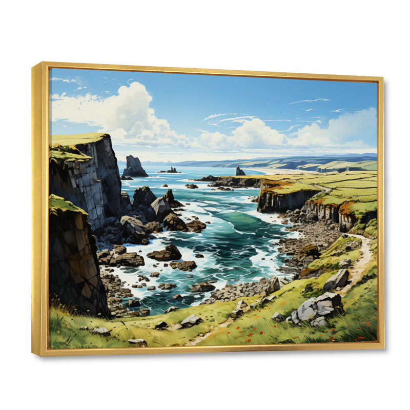Ireland Dingle Peninces Cilf I - Ireland, art encadré, H 12 po x l 20 po x P 1 po, Cadre flottant doré