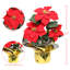 9,5 "artificiel rouge poinsettia avec 3 fleurs en pot (ensemble de 6)