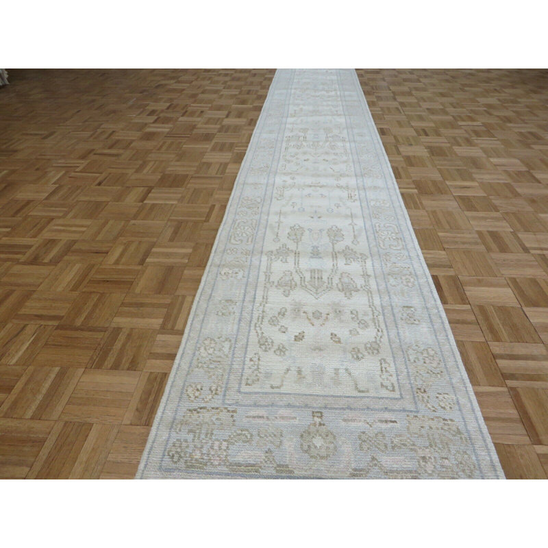 Hashar One-of-a-Kind 3'1" X 15' Wool Area Rug in Ivory