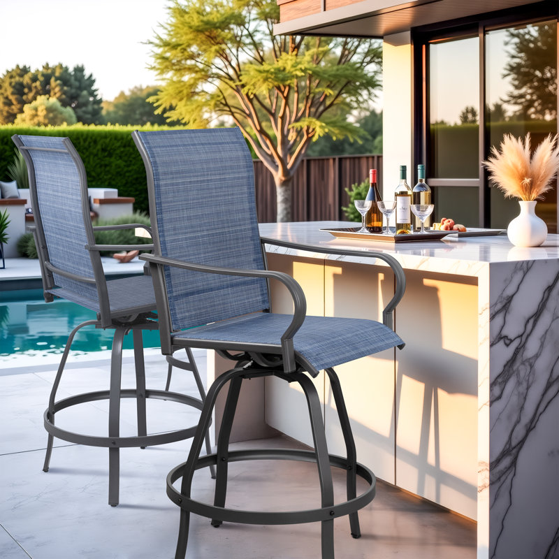 Chaises de bar pivotantes pour patio, Bleu