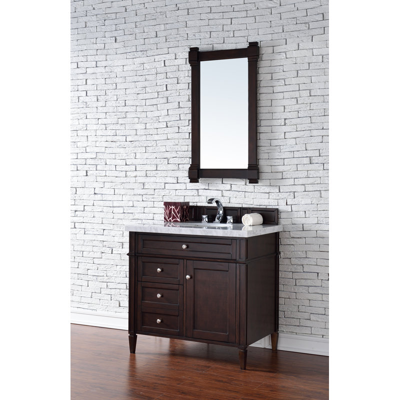 Brittany 36'' W Single Bathroom Vanity Base, Burnished Mahogany
