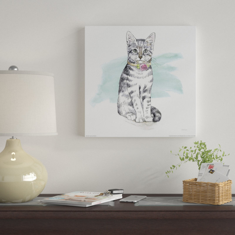 « original chats aquarelle i », impression sur toile, H 26 po x l 26 po x P 1,5 po, Toile tendue, Pas de tapis