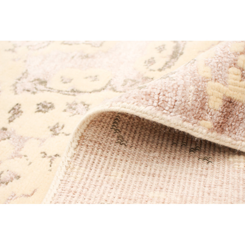 Tapis intérieur en laine beige/brun 4 pi 6 po x 6 pi 6 po one-of-a-kind à la main-noué la 2010 Estrid