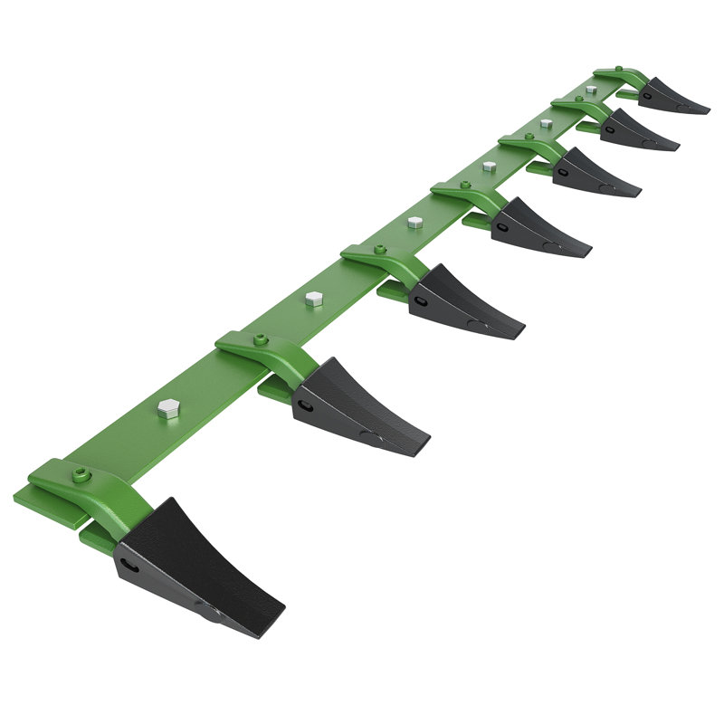 Barre à dents en acier robuste pour chargeur de tracteur - capacité de 4 560 lb - Pointe dentée noire + queue dentée verte | 60 pouces