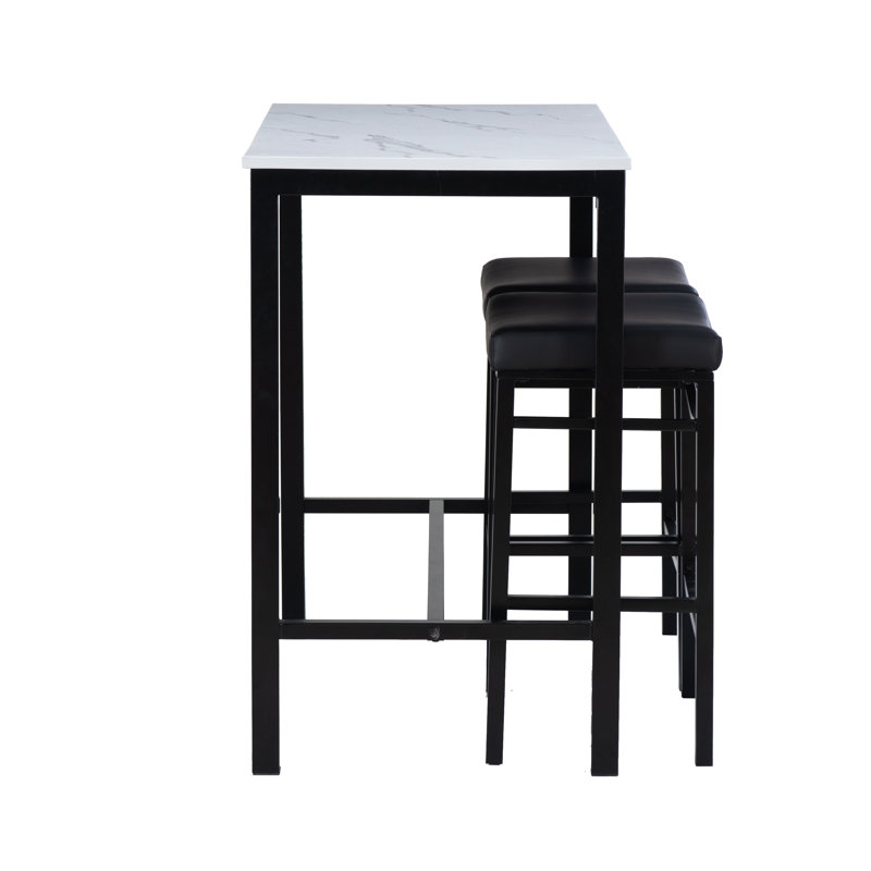 3-Piece Faux Marble Pub Set