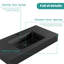 BB02-36-109, lavabo intégré à surface solide sans drain ni robinet, couleur noir mat