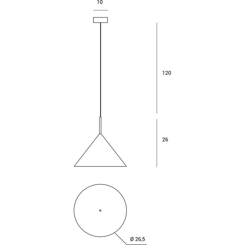 Wanette 1 - Light Black Cone Pendant