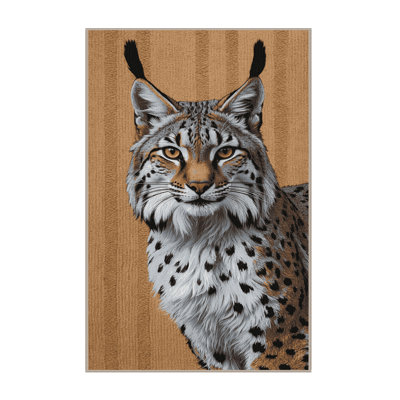 Washable Iberian Lynx Big Cats Area Rug