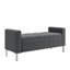Banc repose-pieds carré avec accoudoirs carrés et garniture cloutée en velours moelleux