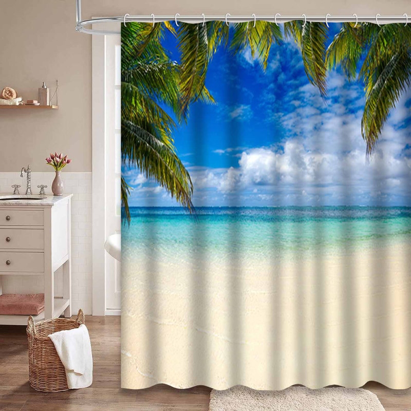 Rideau de douche Beach Paradise, L 72 po x l 78 po