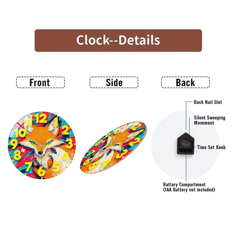 Horloge murale 12 po Fox