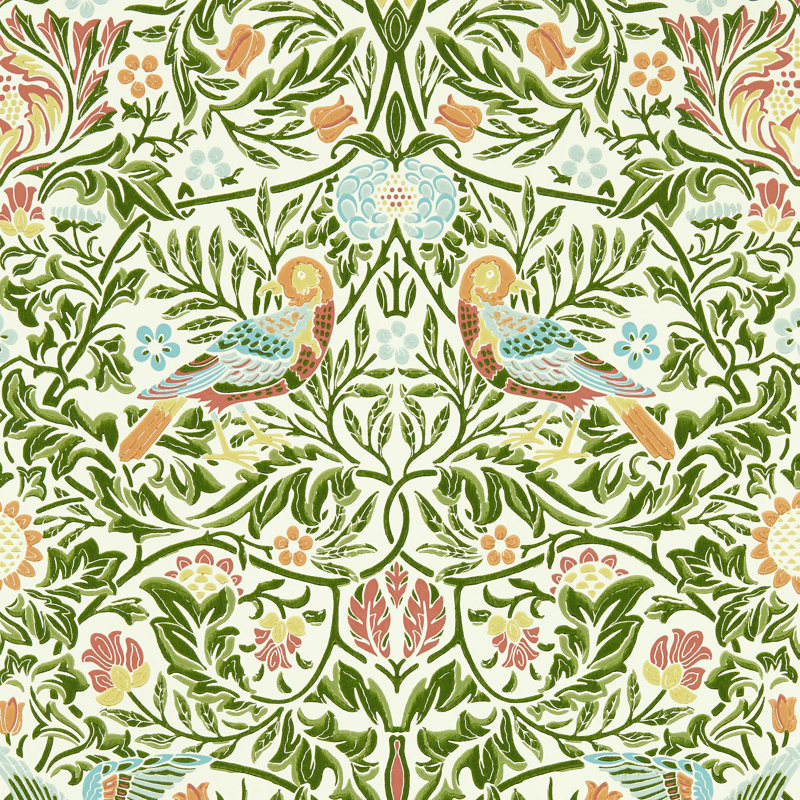 Bird 10.05m x 52cm Matte Wallpaper Roll, Green