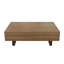 Table basse de style Mid-Century avec plateau coulissant et rangement dissimulé