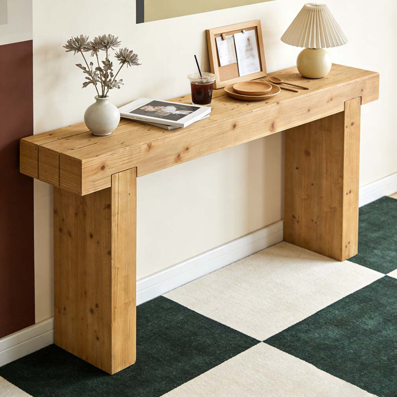 63" Solid Wood Console Table
