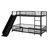 Metal Bunk Bed With Slide And Guardrails,-3625819-3625821