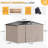10 ft. W x 8 ft. D Metal Storage Shed for Garden and Backyard with light