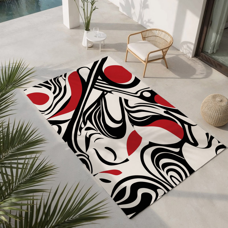 Tapis intérieur et extérieur Cosmic Flame, Rectangulaire 3 pi x 5 pi
