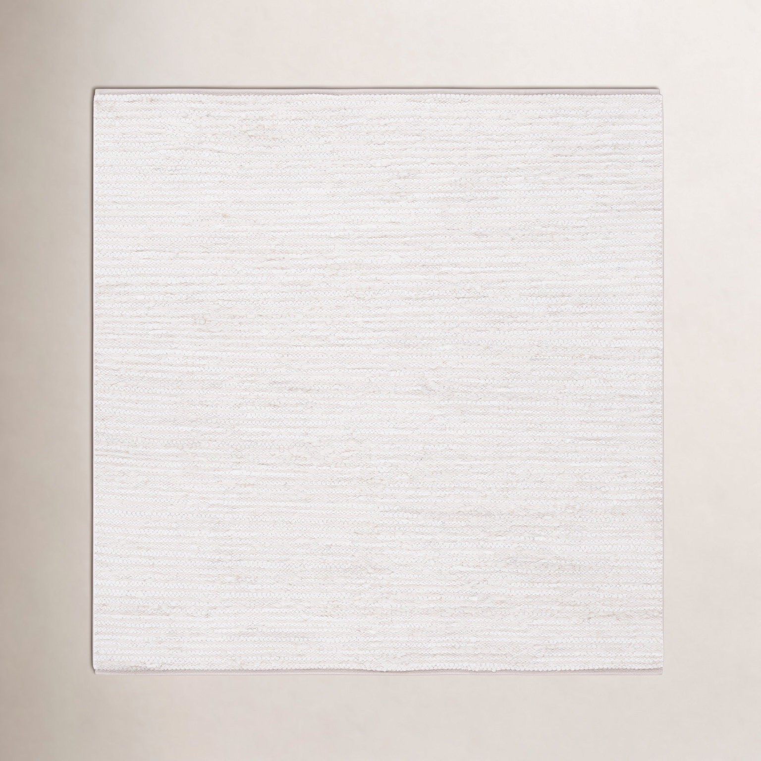 Garret Ivory Beige Hand-Woven Flatweave Rug, Square 6'