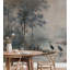 Murale forêt brumeuse | Papier peint adhésif rétro nature | Décoration murale de salon amovible-128131355-128131363