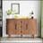 Elegant Sideboard Buffet Cabinet With 2 Sliding Tambour Doors And 3 Drawers, Adjustable Shelves For Modern Living Room Storage